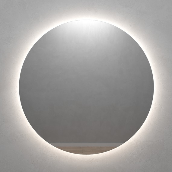 Круглое зеркало 100х100 см, с нейтральной подсветкой